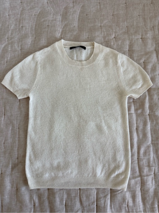 Quince Tops - Quince Mongolian Cashmere Tee in Ivory size Small